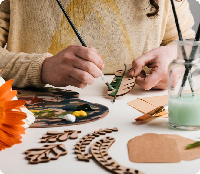 Students learning drawing at art school in Durgapur